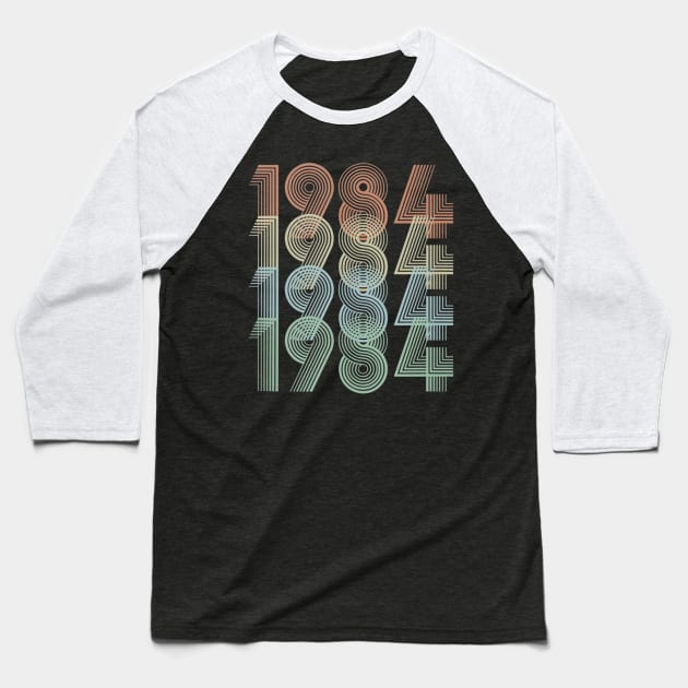 Vintage 1984 36th Birthday Gift Men Women Baseball T-Shirt by semprebummer7